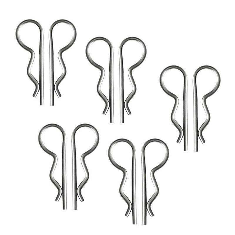 20 Pcs Stainless Steel R Hitch Pin 2x42mm & 1.8x37mm