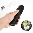 P90 Outdoor Camping Flashlight USB Rechargeable 400LM Zoom Waterproof Torch