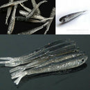 10pcs Soft Lure Silicone Tiddler Bait Fluke Fish Fishing Saltwater Fishing Hooks