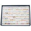100 Pairs Stud Earrings Set Organizer Box For Women Lady Daily Party Jewelry