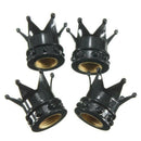 4x Black Chrome Crown Tire/Wheel Air Stem Valve Cap  Air Dust Cover Universal