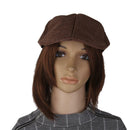 Vtg Mens Womens Beret Cap Cabbie Flat Peaked Newsboy Golf Driving Hat Brown