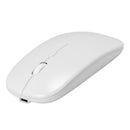Dual Mode 2.4GHz Wireless + Bluetooth Mouse Rechargeable PC Mice (White) A
