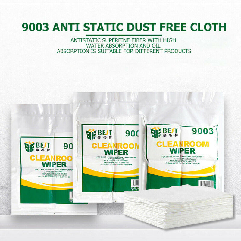100pcs Cleanroom Wipers Microfiber Anti Static Non Dust Cloth for Mobile A