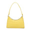 Fashion Alligator PU Handbag Women Solid Tote Elegant Shoulder Bag (Yellow)