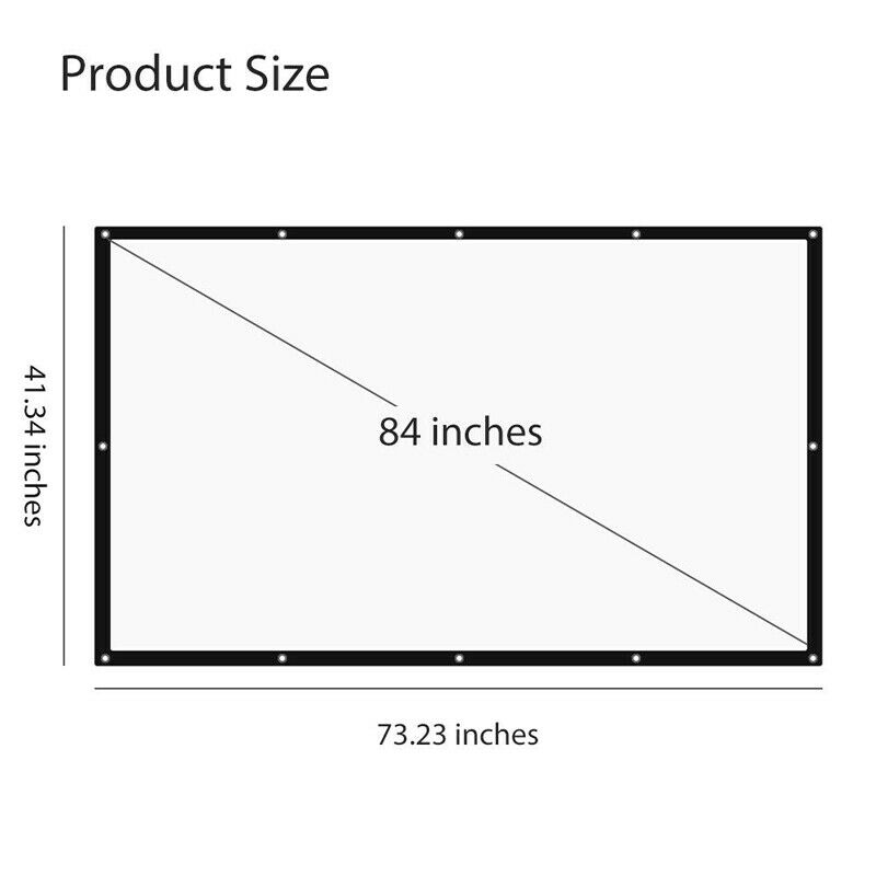 84 Inch 16:9 Behind Back Rear Projection Screen Curtains Film for HD Projectors