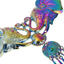Boho Collar Necklace Women Big Colorful Elephant Carving Pendant Jewelry