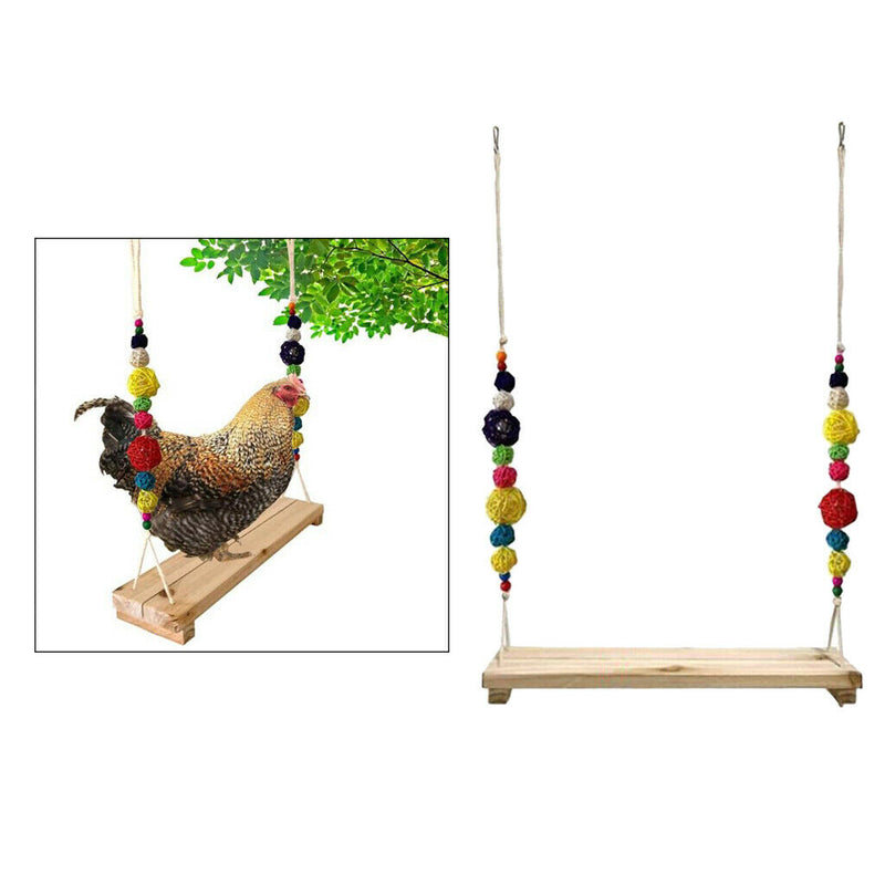 Wooden Colorful Handmade Chicken Swing Toys for Large Birds Parrots Hens Macaw