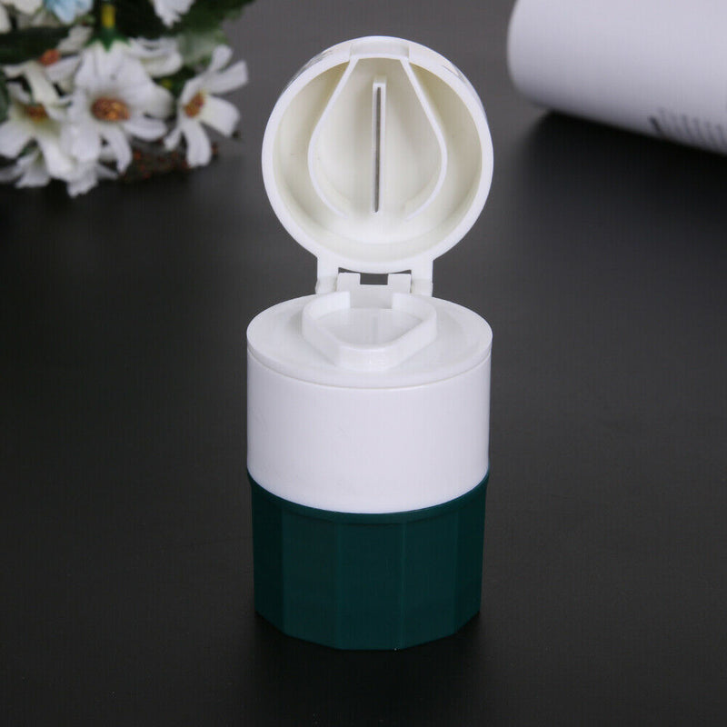 Medicine Cracker Cutter Grinding Pill Box Cutting Tablets Box(Green)