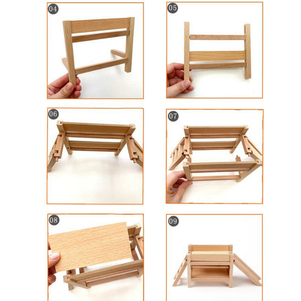 DIY Wooden Disassembly Bed Tool Assembly Kids Wooden Blocks Toys Children's