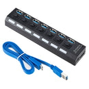 7 Ports 5Gbps USB 3.0 HUB High Speed Multi USB Splitter Power Expander (US)