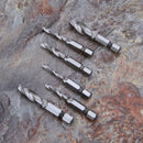 6pcs/set Hex Shank HSS Metric Right Hand Screw Thread Tap Taper Drill Bits