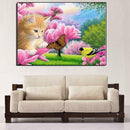 Butterfly Cat 5D Diamond DIY Painting Kit Home Decor Craft 40 X 30cm