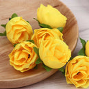 Yellow Fabric Silk Artificial Rose Flower Heads for Decoration Pack of 50pc M7Q1