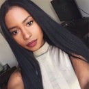 Natural Hair Wig Straight Heat Resistant Synthetic Lace Front Wigs Black Colo OZ