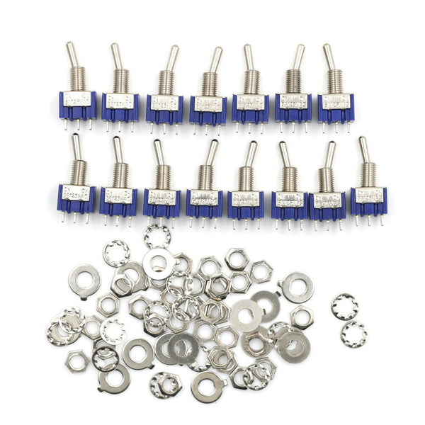 15 Pcs AC 125V 6A SPDT ON-ON 3 Pin Latching Micro Toggle Switch B Bj