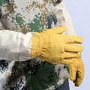 1 Pair Beekeeper Gloves Cotton Leather Apiculture Anti Bee Sleeves (Yellow) A