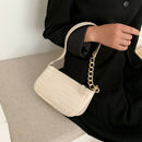 Alligator Pattern Handbag Tote Women Leather Underarm Shoulder Bag (White)