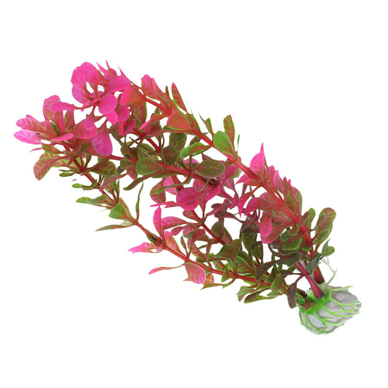 18cm Artificial Plastic Plant Aquarium Decoration - Fuschia P2S4
