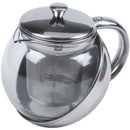 Stainless Steel Glass Faced Modern Teapot Herbal + Tea Leaf Infuser 500ml T5K4