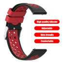 18mm Silicone Two Color Watchband w/Buckle for Ticwatch C2 (Black Red) A