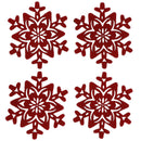 4Pcs Christmas Snowflake Shaped Cup Mat Coaster Anti-Skid Placemat Xmas Decor JR