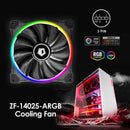ZF-14025-ARGB PWM PC Case Fan Dual Ring Addressable RGB LED Cooling Fan A