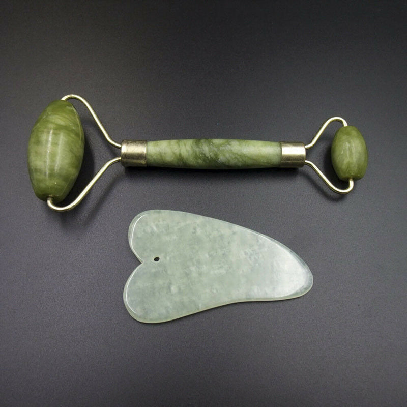 Hot Green Nature Healthy Body Head Neck Foot Jade Roller Facial Massager UK