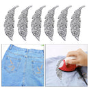 6pcs Leaf Patches Rhinestone Iron On Applique Patches Adhesive Stick Paste 19cm