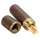 New Wood Wooden Toothpick Holder Case Box Needle Capsule Crafts Travel Home