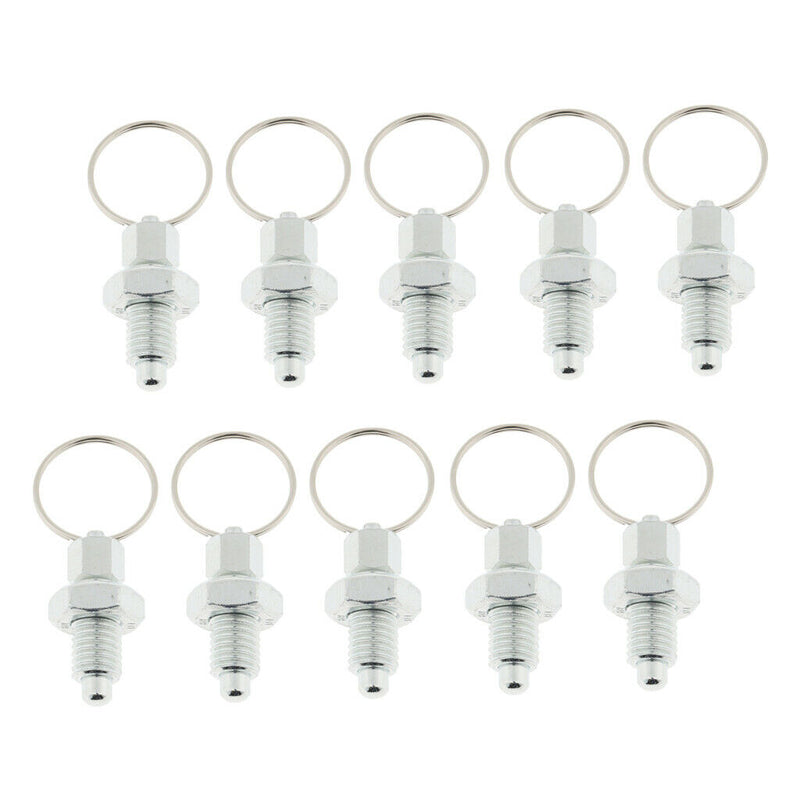 10x M10 Index Plunger with Ring Pull Spring Loaded Retractable Locking Pin