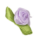 100 Pcs Mini Satin Ribbon Rose Flower Leaf Wedding Decor Appliques Sewing D E1Y3