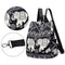 Multifunction Anti-Theft Backpack Oxford Print Lady Shoulder Bag (Elephant)