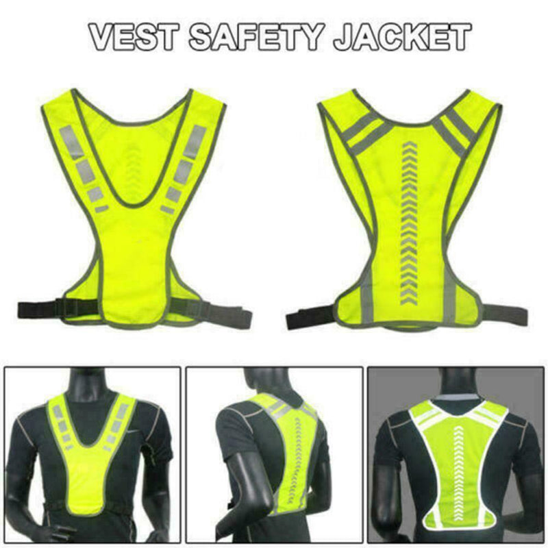 Reflective Vest Safe Jacket for Running Cycling Hiking Motorcycle Night W0B9