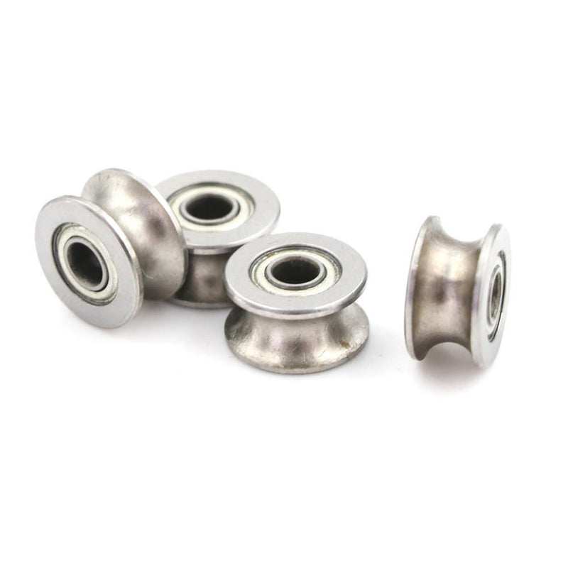 4PCS 4*13*7MM 624UU HCS U Groove Guide Pulley Rail Ball Bearings Wheel Tj