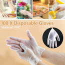 100pcs Disposable Gloves PVC Cleaning Food Household Hygiene Gloves (L)