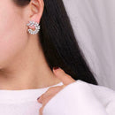 Fashion Olive Branch Leaf Cut Big Cubic Zirconia Women Stud Earrings Elegan B2N0