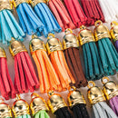 30Pcs Suede Leather Tassel For Keychain Jewelry Pendant DIY Charms Findings Set