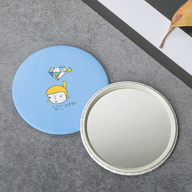 5pcs Hand Small Mini Mirror Cermin Makeup Cartoon Pocket Mirror mak JR