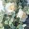Artificial 1.8M Eucalyptus Garland with Champagne Roses Greenery Garland Eu W6W6