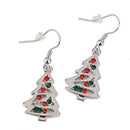 Red And Clear Crystal Christmas Tree Shape Dangle Earrings Stud Christmas G
