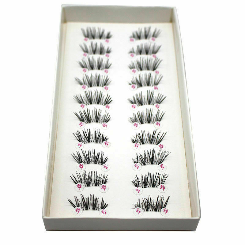 Handmade Cross False Eyelashes Half Mini Corner Winged-Eye Pairs Lashes 10 R5Z8