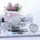 Excellent White Tricycle Bike Flower Basket Container For Flower Plant Decor J.