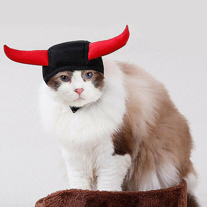 Pet hat dog cat hat costume cute horn for cat halloween dress up with ears!j