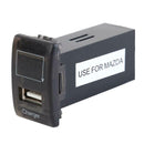 For MAZDA USB Car Charger with Blue LED Voltmeter 2.1A USB Charger Socket