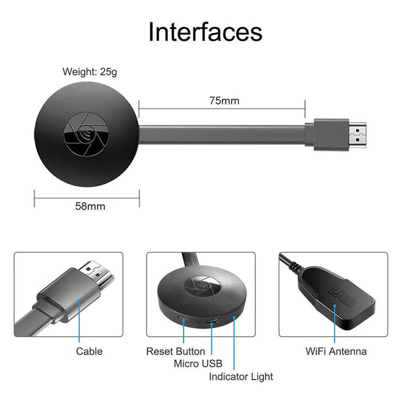AirPlay MiraScreen USB Display Dongle Adapter 1080P Wifi HDMI TV Stick Miracast