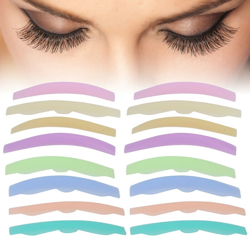 8 Pairs Silicone Eyelash Perming Pad Lashes Curler Rods Lashes Lift Shield T Bj