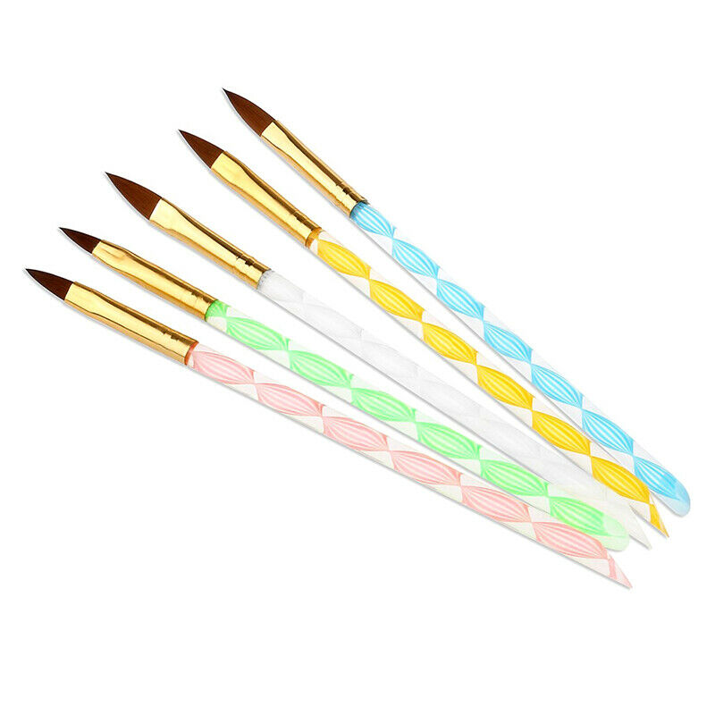 5 x Acrylic Nail Art UV Gel Carving Pen Brush Liquid Powder DIY C6C8