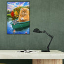 5D DIY Full Drill Diamond Painting Fishing Cat Cross Stitch Embroidery Kits