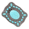 Western Flower Turquoise Stone Belt Buckle Square Shaped Replacement Buckle